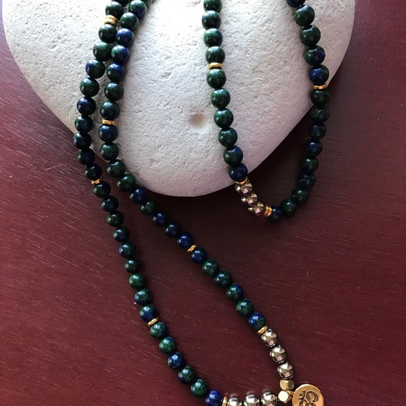 Genuine Azurite Gemstone Mala - Picture 3 of 5